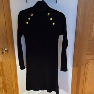 Zara size Large turtleneck dress with golden accents
